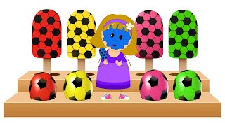 Best Learning Videos for Toddlers  Ep 4  Colors for Children to Learn with Soccer Balls Ice Cream [upl. by Harikahs423]