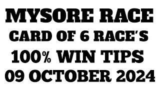 Mysore Horse Racing Tips  09102024  Today Race Tips  Race Tips  Horse RacingImranHorseTips [upl. by Nnomae785]