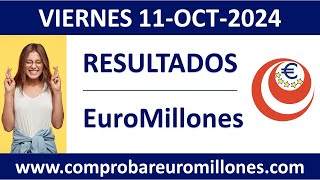 Resultado del sorteo EuroMillones del viernes 11 de octubre de 2024 [upl. by Sirod]