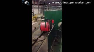 Hot Coil Packing by Automatic Steel Band Strapping Machine [upl. by Atsyrk]