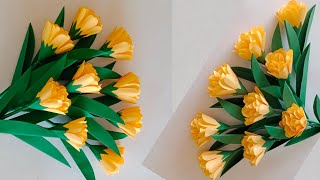 DIY Room Decor ideas Paper Flower wall Decoration Easy and Unique paper craft [upl. by Borras658]