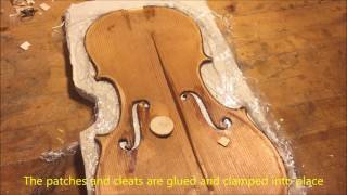 Violin Repair Old German Strad Model [upl. by Clein233]