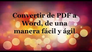 Cómo pasar documentos PDF a WORD GRATIS fácil y RAPIDO sin PROGRAMAS [upl. by Talanta838]