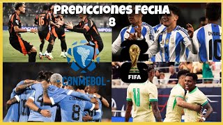 Predicciones fecha 8 Eliminatorias Mundial 2026 🇦🇷🇺🇾🇨🇴🇧🇷🇻🇪🇪🇨🇵🇾🇧🇴🇨🇱🇵🇪 [upl. by Stryker533]