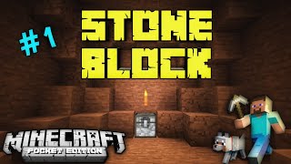 Stone Block  New Survival Map for Minecraft Pe  1 Gameplay  MineWoods Gaming [upl. by Yvehc]