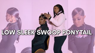 Low Sleek Side Swoop Ponytail  Natural Hair  Best 2022 Method [upl. by Wiley]