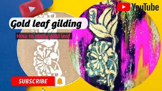 Relief painting with gold leaf gold leaf gilding art viral painting trending art yt craft [upl. by Ahsena]