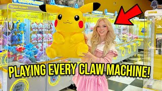 I PLAYED EVERY CLAW MACHINE AT THIS CUTE ARCADE I WON A HUGE PRIZE [upl. by Allemac]