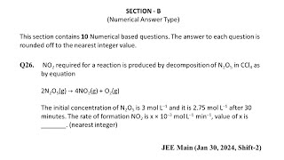 Q26 JEE Main Chemistry PYQ Jan 30 2024 Shift 2  NO2 required for a reaction is produced by [upl. by Mcquillin]