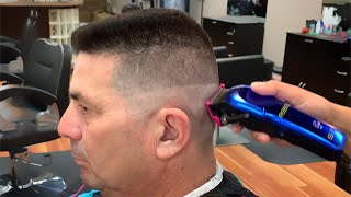 CORTE MILITAR PLANCHA FACIL USANDO SOLO UNA MAQUINA FLAT TOP  TRANSFORMACION barberia tutorial [upl. by Suolhcin151]