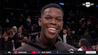 Dennis Schröder joins Meghan Triplett following the Nets 12497 win [upl. by Auhso265]