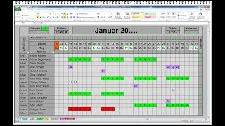 Urlaubsplaner Dienstplaner Schichtplaner Personalplaner Schichtplan Dienstplan MS Excel [upl. by Caspar]