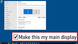 How To Make A Display The MAIN DISPLAY In Windows 10  CHANGE PRIMARY MONITOR  EASY amp SIMPLE HACK [upl. by Jeanelle752]