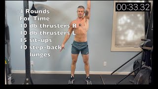 4 Rounds For Time 10 R db Thruster 10 L 15 Situps 10 Step Back Lunges [upl. by Selrahcnhoj]