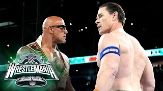 The Rock and John Cena come facetoface at WrestleMania XL WrestleMania XL Sunday highlights [upl. by Deeyn]