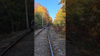 Fall rail bike ride  Seashore Trolley Museum Kennebunkport Maine nature railbike [upl. by Ykcin]