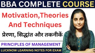 Motivation Theories and Techniques  Motivation Theory  Motivation Technique in hindi  bba [upl. by Wit435]