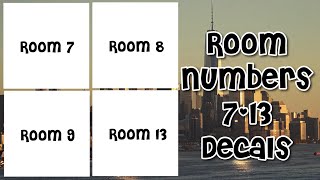 Roblox Bloxburg  Room Numbers 713 Decal Ids [upl. by Gasper658]