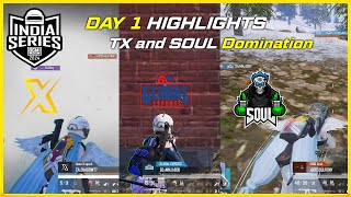 BGIS GRAND FINALS DAY 1 HIGHLIGHTS  TX SOUL GE DOMINATION  TX 1v4 [upl. by Tnelc]