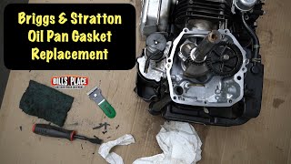 Briggs amp Stratton Oil Pan Gasket Replacement On Model 121S170127F1 [upl. by Jammie]