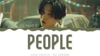 Agust D  People Lyrics Color Coded HanRomEng [upl. by Eeral663]