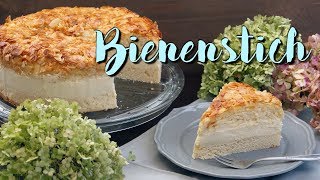 BIENENSTICH REZEPT  Klassische Kuchen backen Bienenstich mit Hefeteig selber machen [upl. by Artima167]