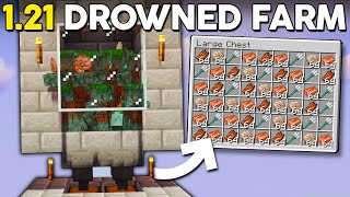 BEST 121 Minecraft Drowned Farm [upl. by Idihc]