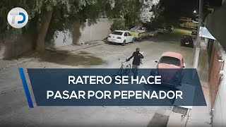 Ratero se hace pasar por un pepenador Lo captó una cámara [upl. by Hagar30]