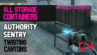 Rage 2  All 3 Authority Sentry Storage Containers Locations  Twisting Canyons [upl. by Apthorp337]