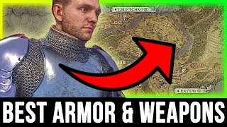 Kingdom Come Deliverance  Best ARMOR amp WEAPONS Location Secret Treasure Chest Guide [upl. by Annoyk]