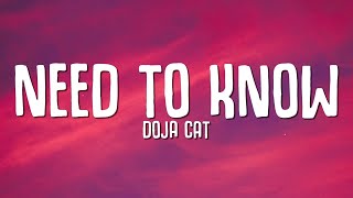 Doja Cat  Need To Know Lyrics [upl. by Leyes]