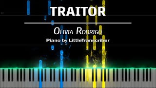 Olivia Rodrigo  traitor Piano Cover Tutorial by LittleTranscriber [upl. by Suivatnad]