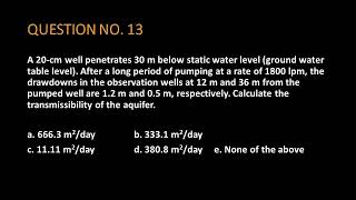 A 20cm well penetrates 30 m below static water level ground water table level After a long perio [upl. by Shulins629]