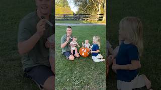 New Pumpkin tradition for the Family 🎃 triplets cute pumpkin fall mom dad [upl. by Reteip]