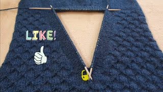 How to knit VShape NeckSui se Bind Off hone wala Vneck [upl. by Ardnoid]