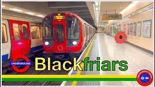 Circle and District Line Trains at Blackfriars Underground Station  20112023 [upl. by Cornelia]