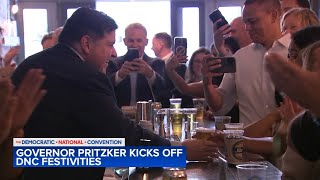 Gov Pritzker kicks off festivities with JBeers ahead of Chicago Democratic National Convention [upl. by Proudman]