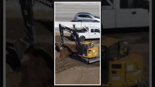 John Deere 85G Small Excavator Digging On the side of highway [upl. by Secundas656]