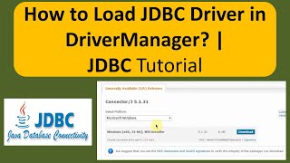 How to Load JDBC Driver in DriverManager  JDBC Tutorial [upl. by Naiva]