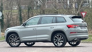 Skoda NEW Kodiaq 2022 Sportline in 4K Steel Grey Meteor 20 Inch Vega Walk around amp detail inside [upl. by Wahl]