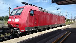 Freight train departing from Forbach station France [upl. by Haik]