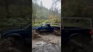 Heavy rains and big puddles shorts lifted s10 sonoma 4x4 offroad zr2 rain outdoors [upl. by Beera111]