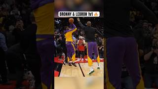 This pregame LeBron amp Bronny moment 💜 [upl. by Heymann]