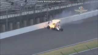 Indy 500 Practice crash 2015 Hinchcliffe [upl. by Heidy]