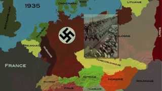 LAllemagne nazie et la marche à la guerre 19351939 carte animée [upl. by Anaeli]