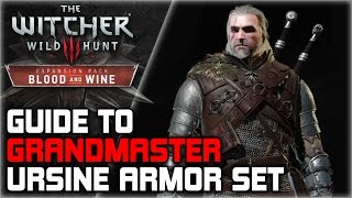 WITCHER 3 Grandmaster Ursine Armor Set GUIDE ► Diagrams Locations Crafting Stats Appearance [upl. by Marjana]