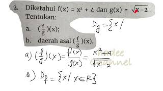 diketahui fxx²4 dan gx akar x2tentukan fgxdaerah asal fgx [upl. by Mychael227]