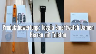 Produktbewertung Togala Smartwatch Damen Herren mit Telefonfunktion 196quot HD Touch Fitnessuhr mit [upl. by Attevaj]