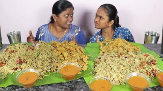 Noodles vs Kothu Parotta VS Chicken Rice Eating Challenge in Tamil Foodies Divya Vs Anushya [upl. by Ardnoid22]