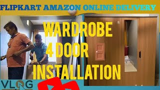 Flipkart 4 Door🚪 Wardrobe  Setup amp Installation Review  Flipkart से अलमारी लेना चाहिए या नहीं🤔 [upl. by Namzed886]